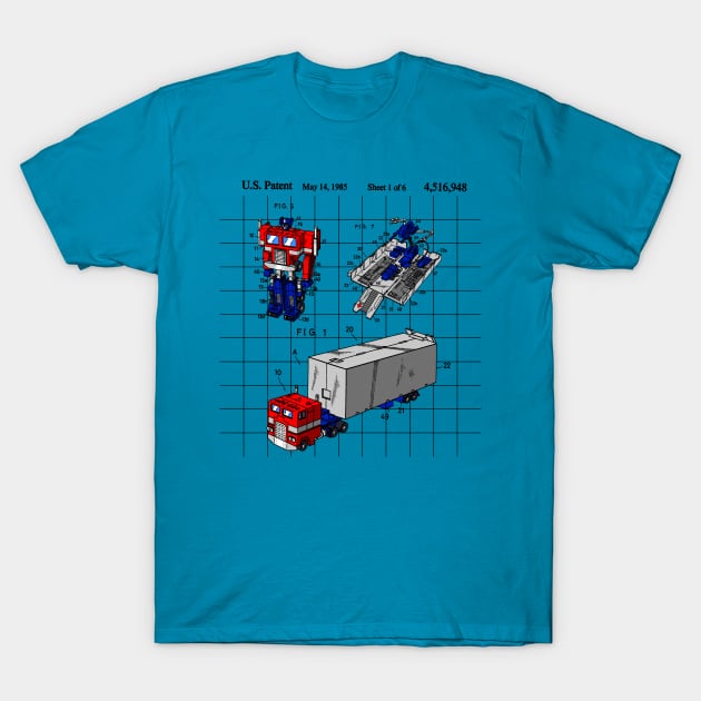 Optimus Prime Toy Patent T-Shirt by CloudCityCreations